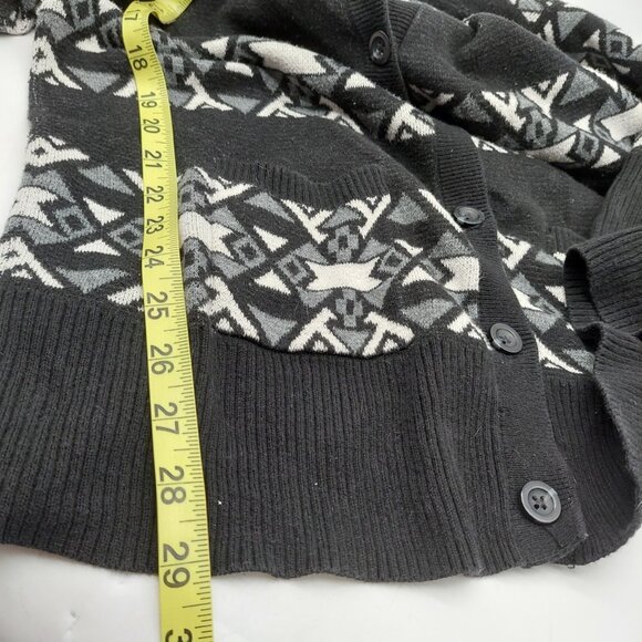 Mossimo Womens Cardigan Size Large Aztec Knit Black White Sweater READ - Picture 5 of 8